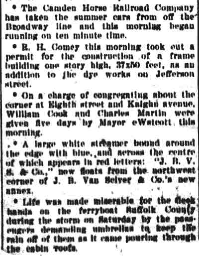 Camden Daily Telegram, October 14, 1895 — South Camden Siftings