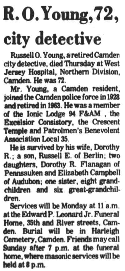 R. O. Young, 72, city detective