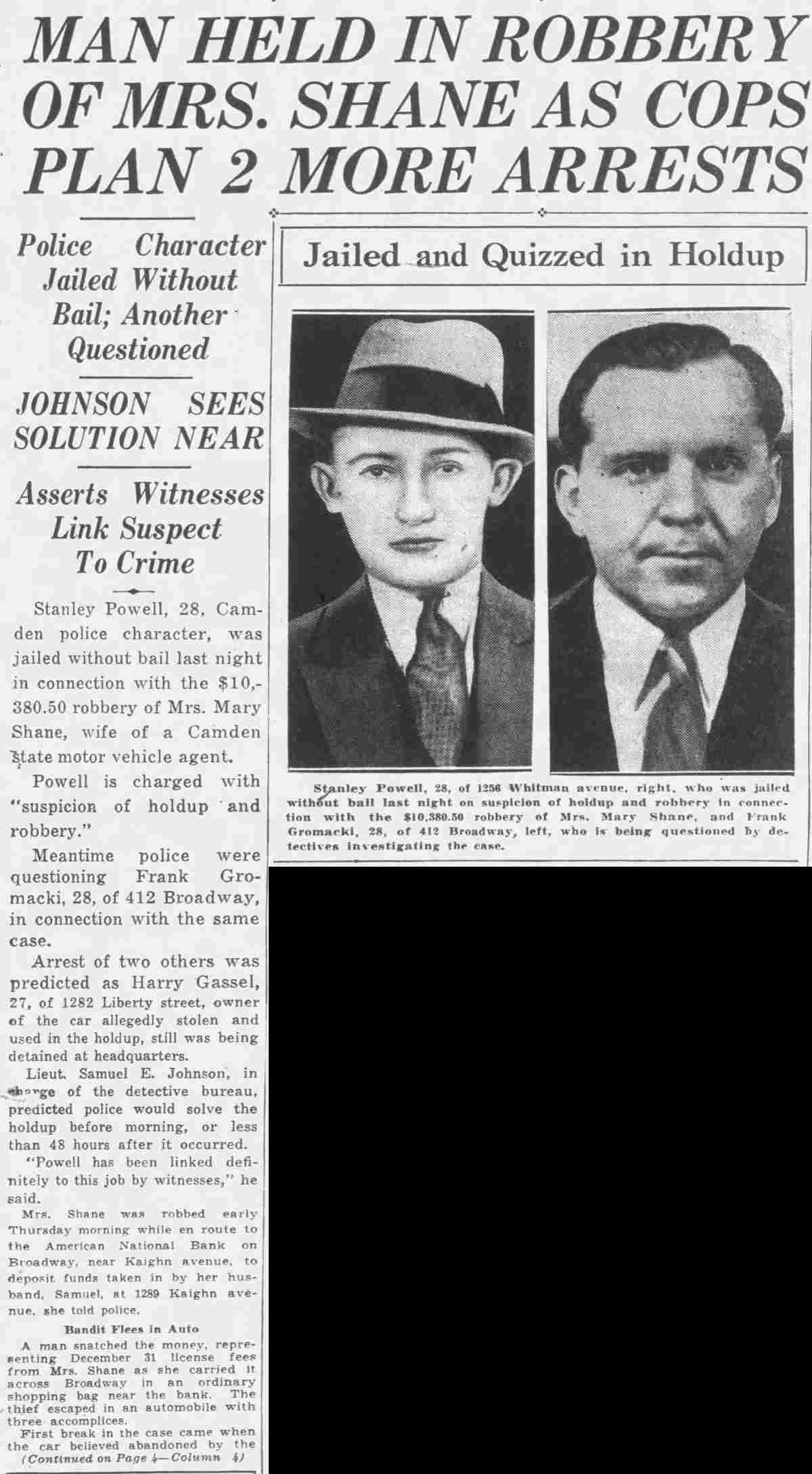 Newspaper photo spread, January 4, 1936, continued