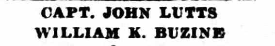 CAPT. JOHN LUTTS — WILLIAM K. BUZINE — Camden Courier-Post, January 2, 1933