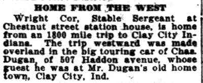 Camden Daily Courier, November 2, 1920 — Home From the West