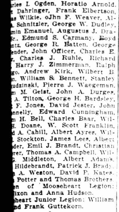 Camden Evening Courier, April 23, 1927 — Moose Will Honor Memory of 57 Dead, continued
