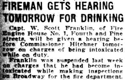 Camden Daily Courier, May 4, 1925 — Fireman Gets Hearing Tomorrow for Drinking