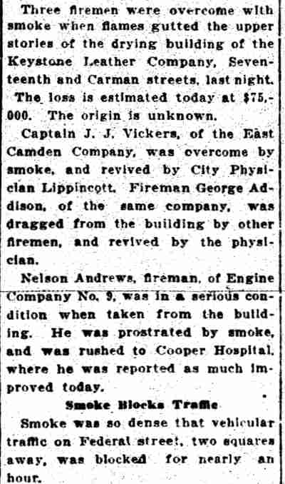 Camden Daily Courier, September 9, 1922 — 3 Firemen Hurt, continued