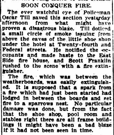Camden Daily Courier, December 29, 1908 — Soon Conquer Fire