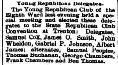 Young Republican Club of the Eighth Ward, 1895