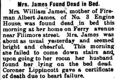 Camden Post article about Fireman James resignation, August 31, 1897