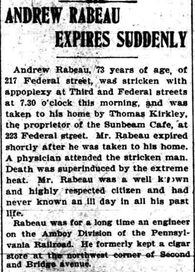 Camden Daily Courier article, July 10, 1903