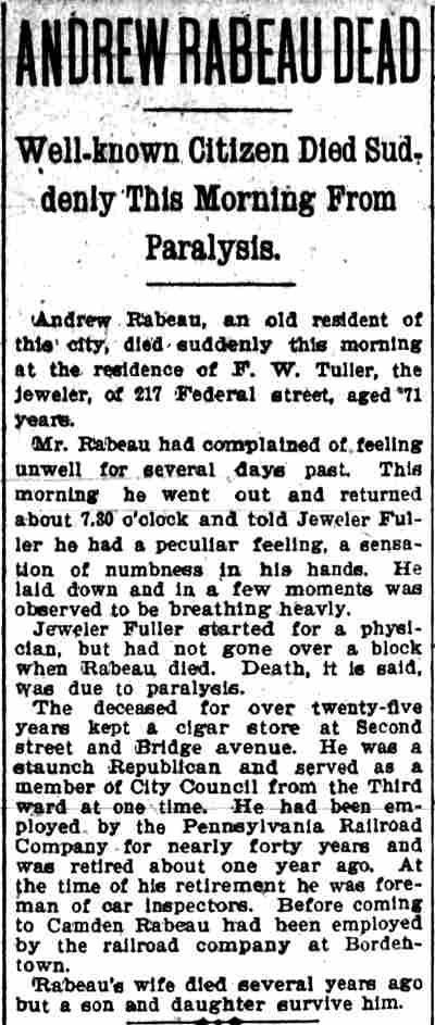 Camden Post-Telegram article, July 10, 1903