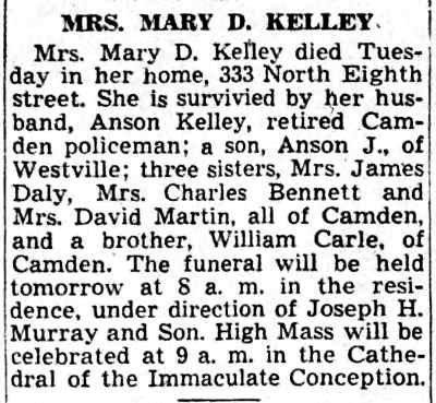 Mary Kelley obituary
