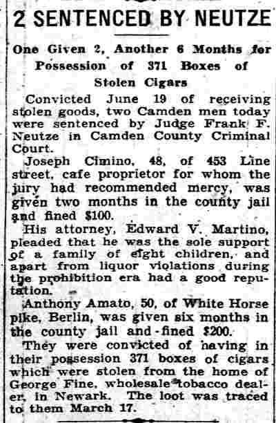 Camden Courier-Post, June 2, 1934 — Frank Neutze among other Camden figures
