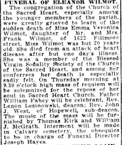Frank Wilmot, 1622 Fillmore Street, Camden Daily Courier, June 29, 1921