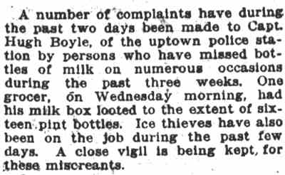 Camden Post-Telegram, August 3, 1917 — Milk Bottle Thefts