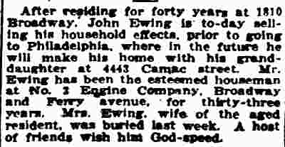 John Ewing leaving South Camden after 40 years, Camden Daily Courier, August 29, 1922