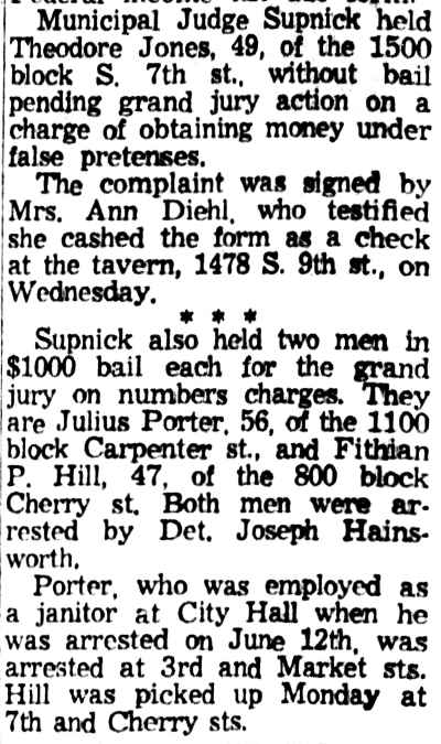 Camden Courier-Post, June 17, 1959, arrests by Det. Joseph Hainsworth
