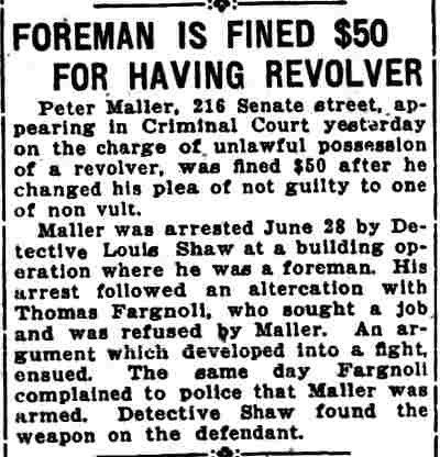 Foreman Is Fined $50 for Having Revolver — Camden Evening Courier, October 6, 1925