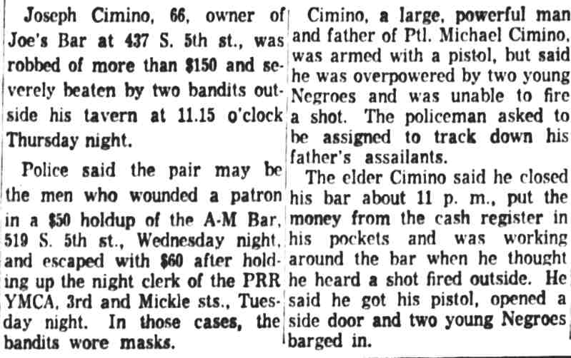 Father Tells Son of Holdup Beating, Camden Courier-Post, October 16, 1959, continued