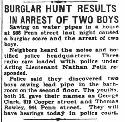 Camden Courier-Post March 14 1936 — George Clark, Penn Street; Thomas Rowley, Cooper Street; Nathan Petit