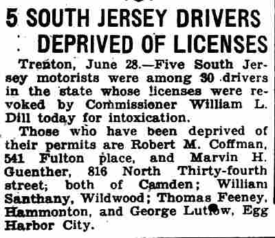 816 North 34th Street — Marvin H. Guenther, Camden Courier-Post June 29, 1928