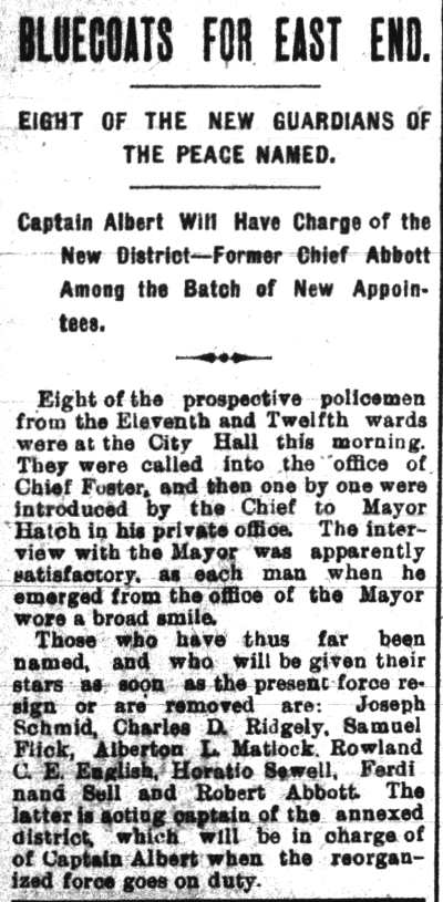 Camden Daily Courier, May 19, 1899 — Bluecoats for East End