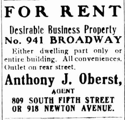 Broadway real estate article, May 7, 1907