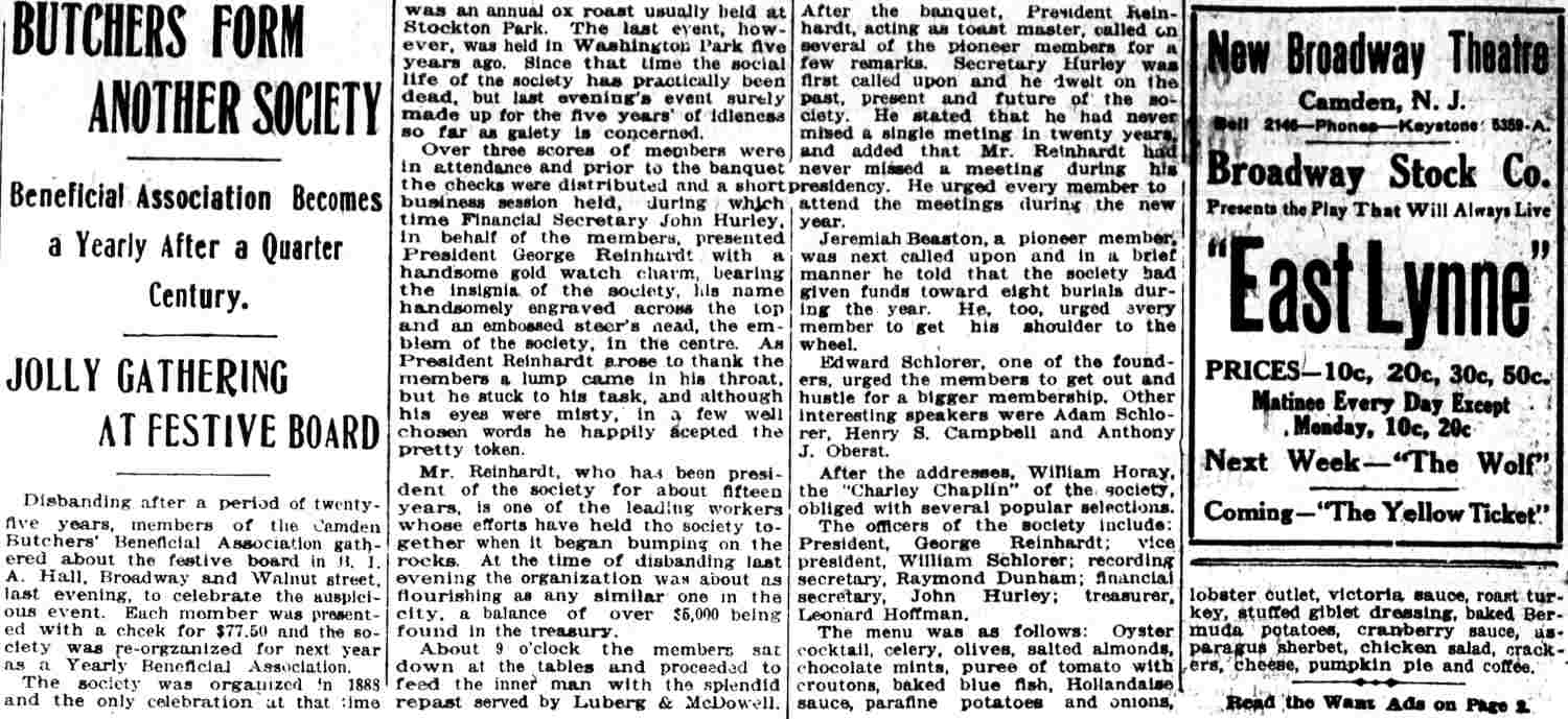 Butchers Form Another Society, October 1, 1915