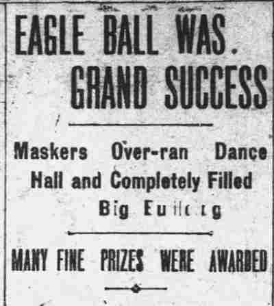 Eagle Ball Was Grand Success - Camden Daily Courier, November 1, 1912