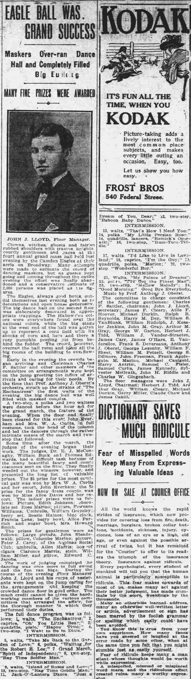 Camden Daily Courier, October 11, 1912 - new appointments