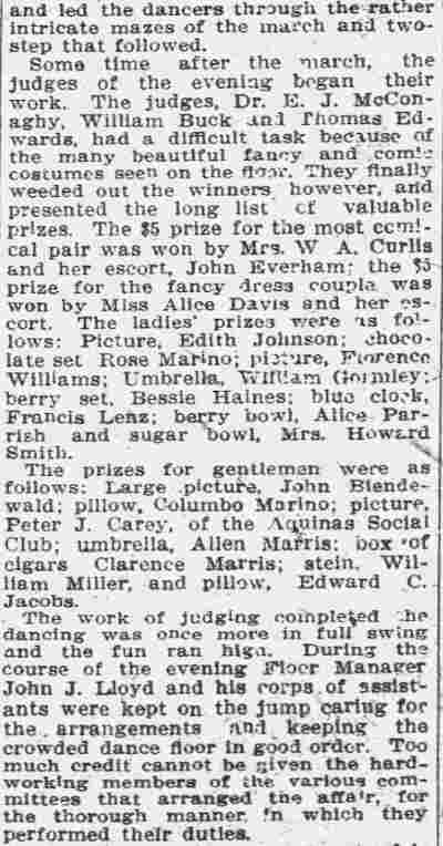 Eagle Ball Was Grand Success - Camden Daily Courier, November 1, 1912