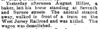August Hiller article, Philadelphia Inquirer, January 18, 1891