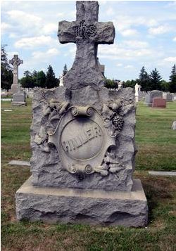 August Hiller gravestone at Calvary Cemetery