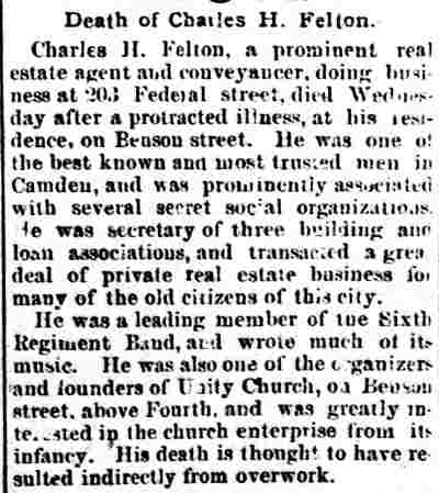 Camden Post, November 25, 1887