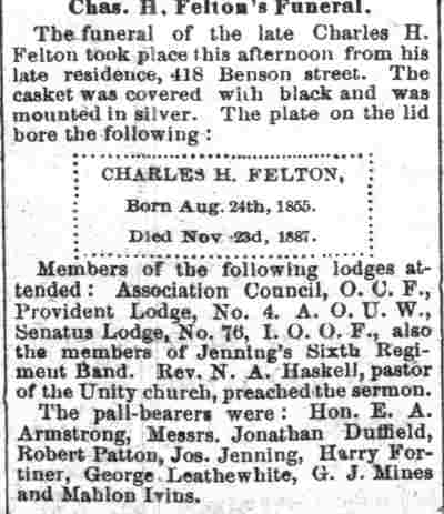 Camden Post, November 26, 1887