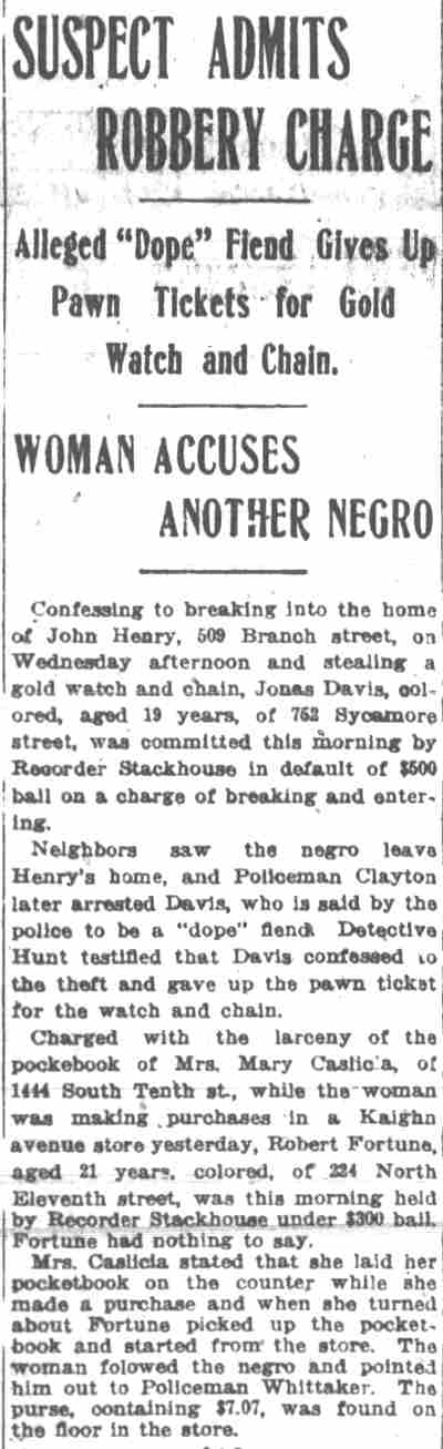 Camden Post-Telegram, April 26, 1918 — Suspect Admits Robbery Charge