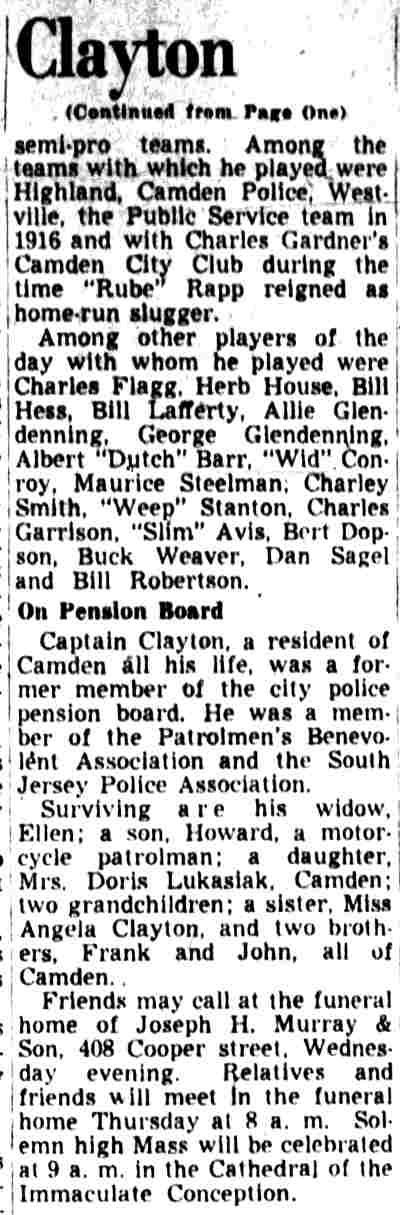 Camden Courier-Post, November 17, 1947 — obituary continuation with reunion photo