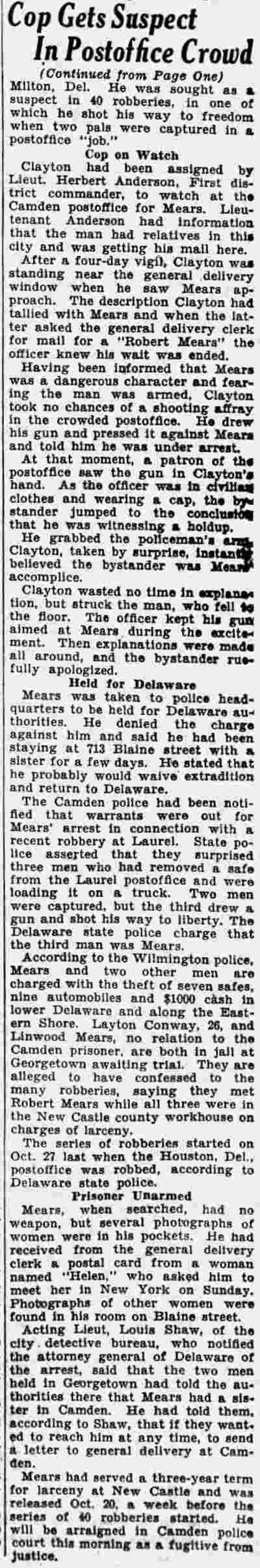 Camden Courier-Post, December 21, 1932 — article continuation