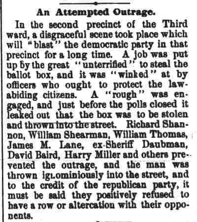 Camden Daily Courier, March 13, 1884 — An Attempted Outrage