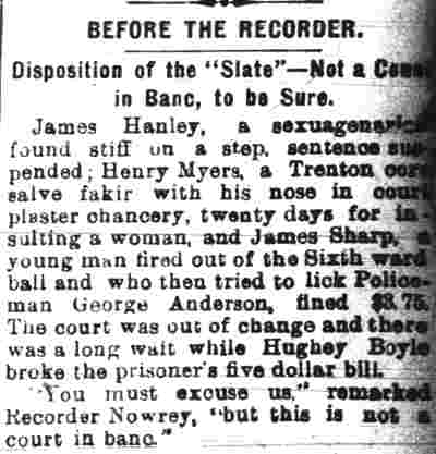 Camden Daily Courier, January 31, 1899 — Before the Recorder
