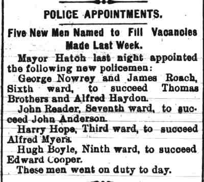 Camden Daily Courier, August 2, 1898 — Police Appointments