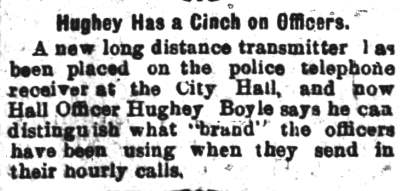 Camden Daily Courier, November 22, 1898 — Hughey Has a Cinch on Officers