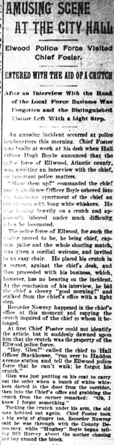 Camden Daily Telegram, December 6, 1898 — Amusing Scene at the City Hall