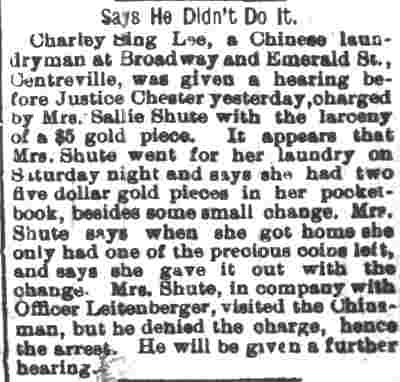 Camden Post, December 13, 1892 — Says He Didn't Do It.