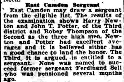 East Camden Sergeant, Camden Daily Courier, March 26, 1924