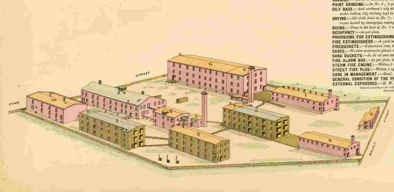 Camden Oil Cloth Works on Pine Street, 1892