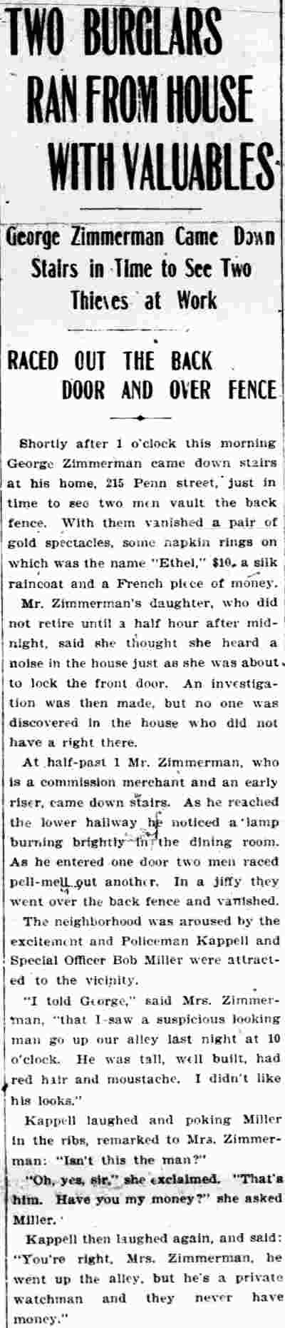 Camden Daily Courier, June 25, 1906 — article with George F. Kappel