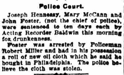 Camden Post-Telegram August 14, 1901 — Police court, Acting Recorder Baldwin