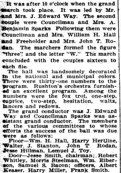 Camden Post-Telegram January 19, 1915 - Third Ward Republican Club Ball, panel 2