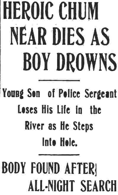 Camden Post-Telegram, June 23, 1908 — Heroic Chum Near Dies As Boy Drowns