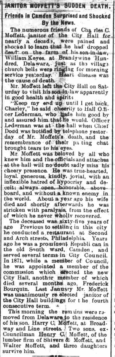 Charles C. Moffett — Camden Daily Courier, July 12, 1897