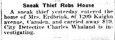 Philadelphia Inquirer article, January 20, 1919